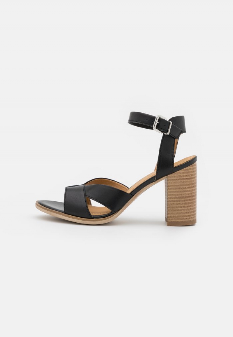 Anna Field Buy Leather High Hælene Sandaler Dame Svarte | NO-KDIEB-5892