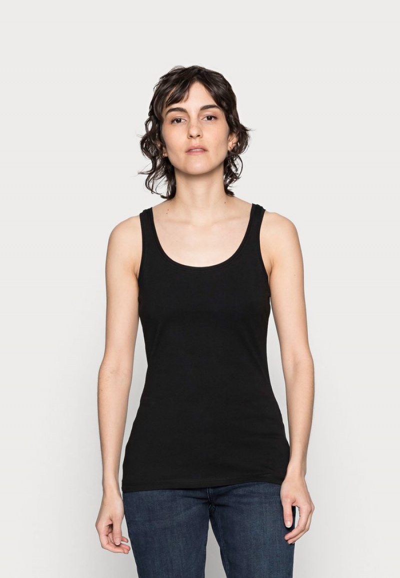 Anna Field Cheap Basic Tank 3Er Pack Top T-Skjorte Dame Svarte | NO-HGVKQ-6031