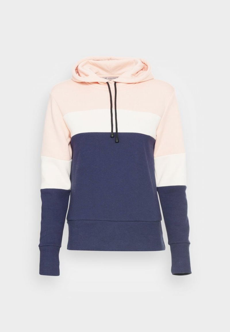 Anna Field Cheap Hette Sweatshirt Hoodie Pullover Dame Mørke Blå | NO-ZIVTF-9136