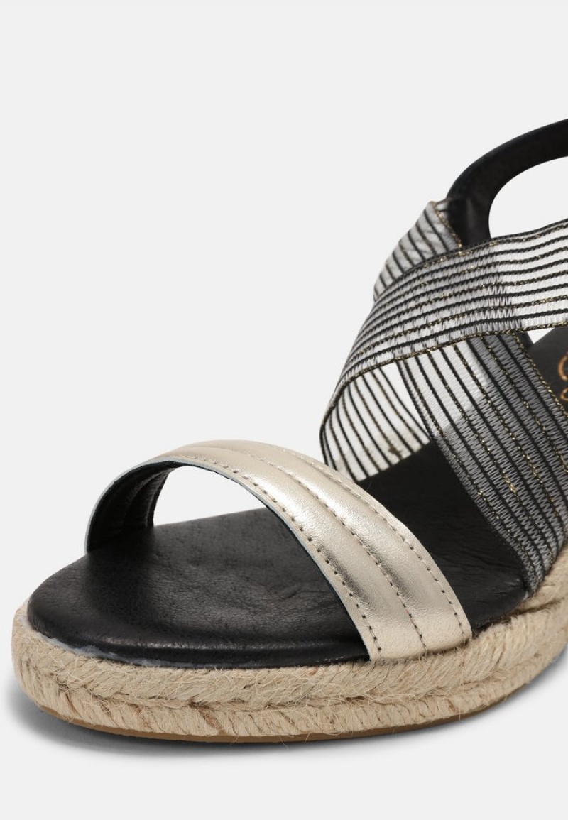 Anna Field Cheap Komfort Leather Espadrilles Sandaler Dame Svarte | NO-SGEQC-9054