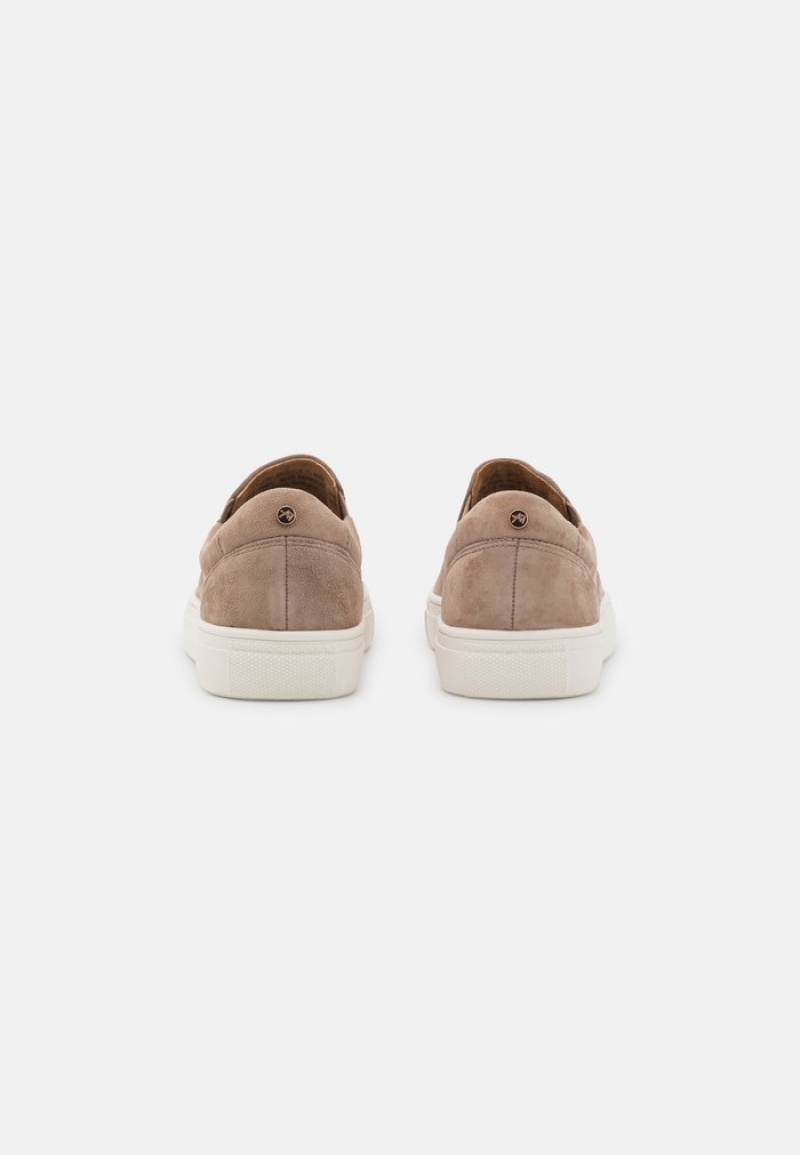 Anna Field Cheap Komfort Leather Slip-Ons Lave Sko Dame Grå Brune | NO-EANOZ-0871