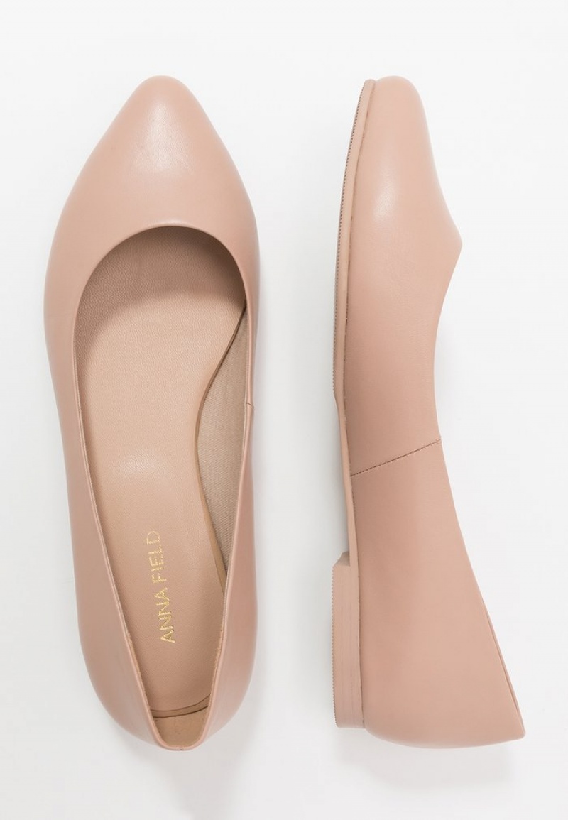 Anna Field Cheap Leather Ballet Pumps Ballerinasko Dame Beige | NO-GEVFH-0195