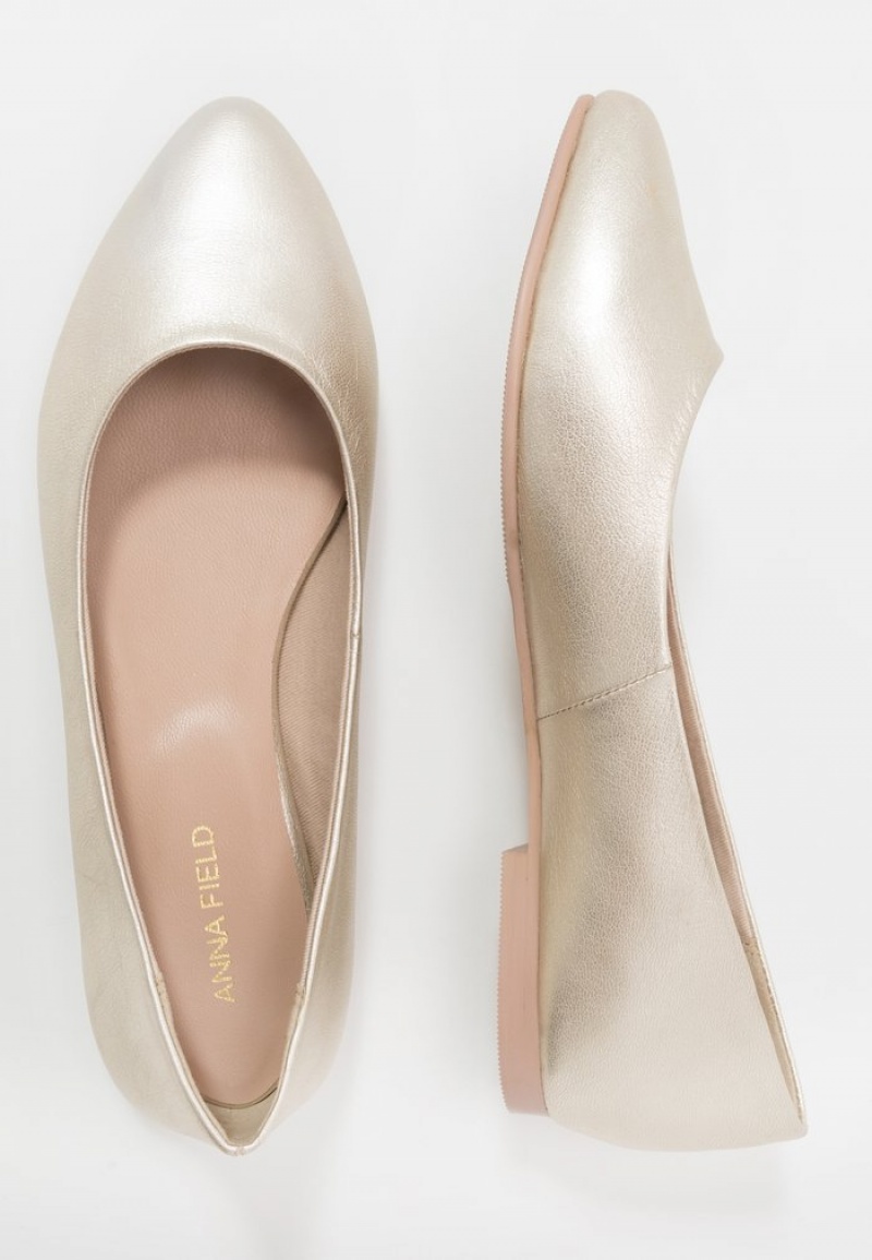 Anna Field Cheap Leather Ballet Pumps Ballerinasko Dame Gull | NO-SOBPY-8739