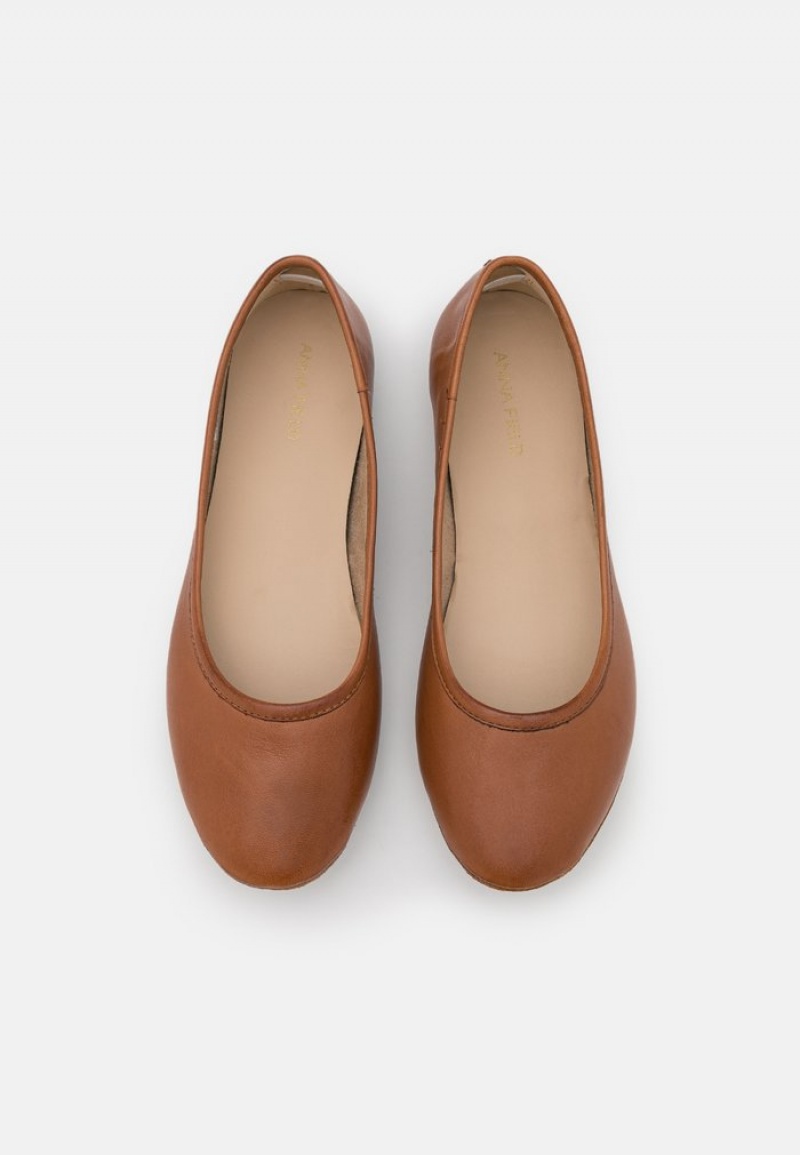 Anna Field Cheap Leather Ballet Pumps Ballerinasko Dame Brune | NO-UVGEN-8437