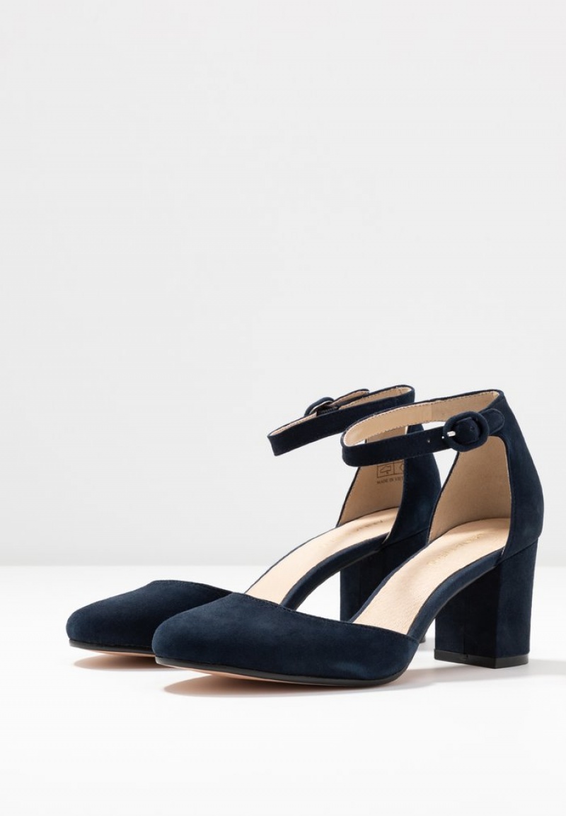 Anna Field Cheap Leather Classic Heels Pumps Dame Mørke Blå | NO-GKTEQ-6157