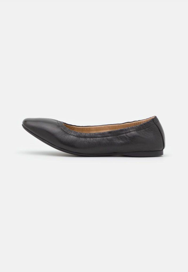 Anna Field Cheap Leather Komfort Ballet Pumps Ballerinasko Dame Svarte | NO-AWEOH-1563