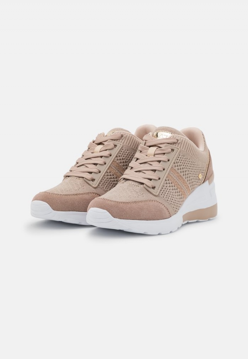 Anna Field Cheap Leather Mix Joggesko Dame Beige | NO-LXDST-5678