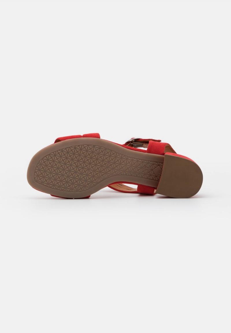 Anna Field Cheap Leather Sandaler Dame Rød | NO-BAYON-8209