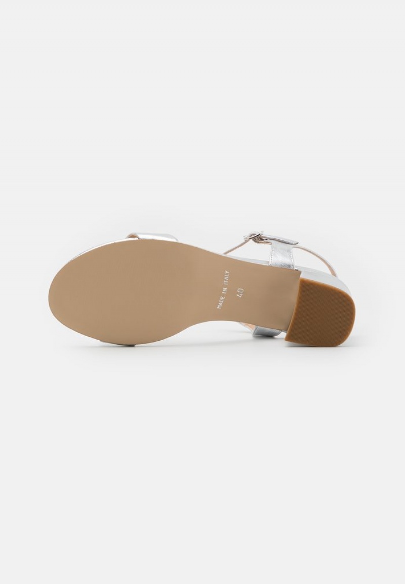 Anna Field Cheap Leather Sandaler Dame Sølv | NO-JOQTM-8901