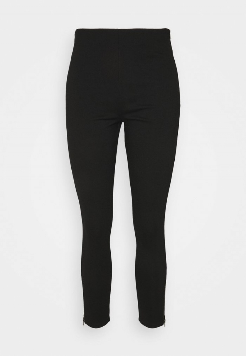 Anna Field Cheap Punto Business Legging With Zip Hem Leggings Bukser Dame Svarte | NO-JZCXI-1382