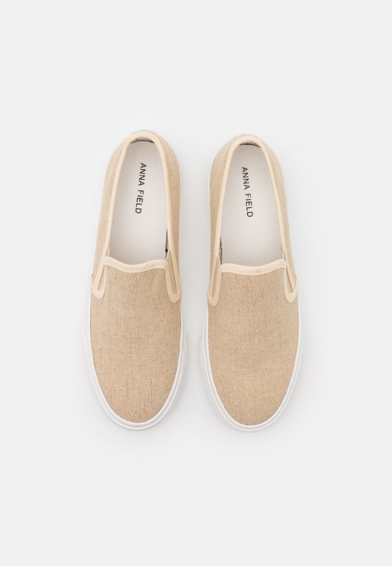 Anna Field Cheap Slip-Ons Lave Sko Dame Beige | NO-UNPBE-4056