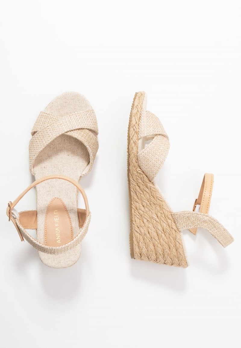 Anna Field Cheap Wedge Sandaler Dame Beige | NO-MTAJX-4016