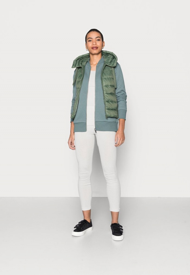 Anna Field Cheap Zip-Up Sweatshirt Cardigan Dame Grønn | NO-FJIPT-6321