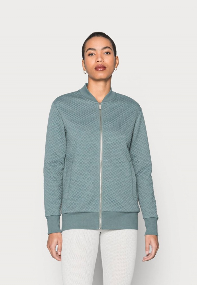 Anna Field Cheap Zip-Up Sweatshirt Cardigan Dame Grønn | NO-FJIPT-6321