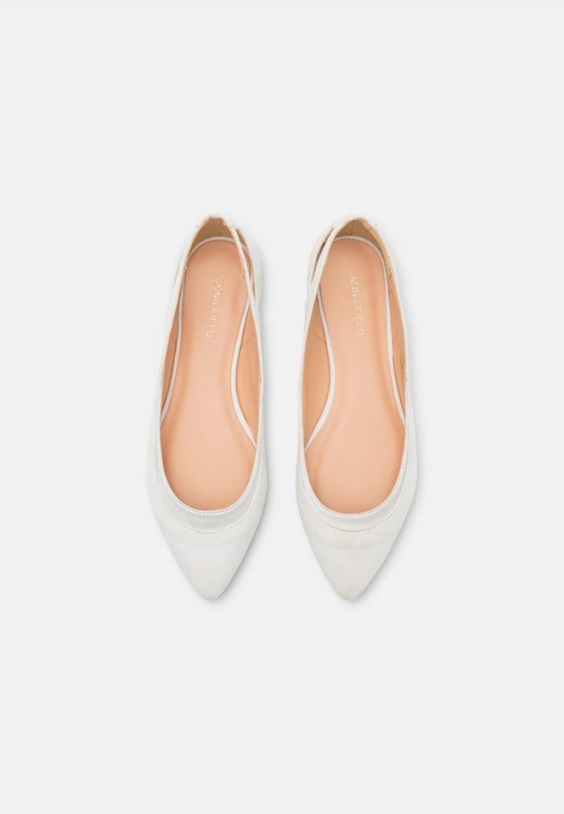 Anna Field Cheapest Ballet Pumps Ballerinasko Dame Hvite | NO-SWFOV-1825