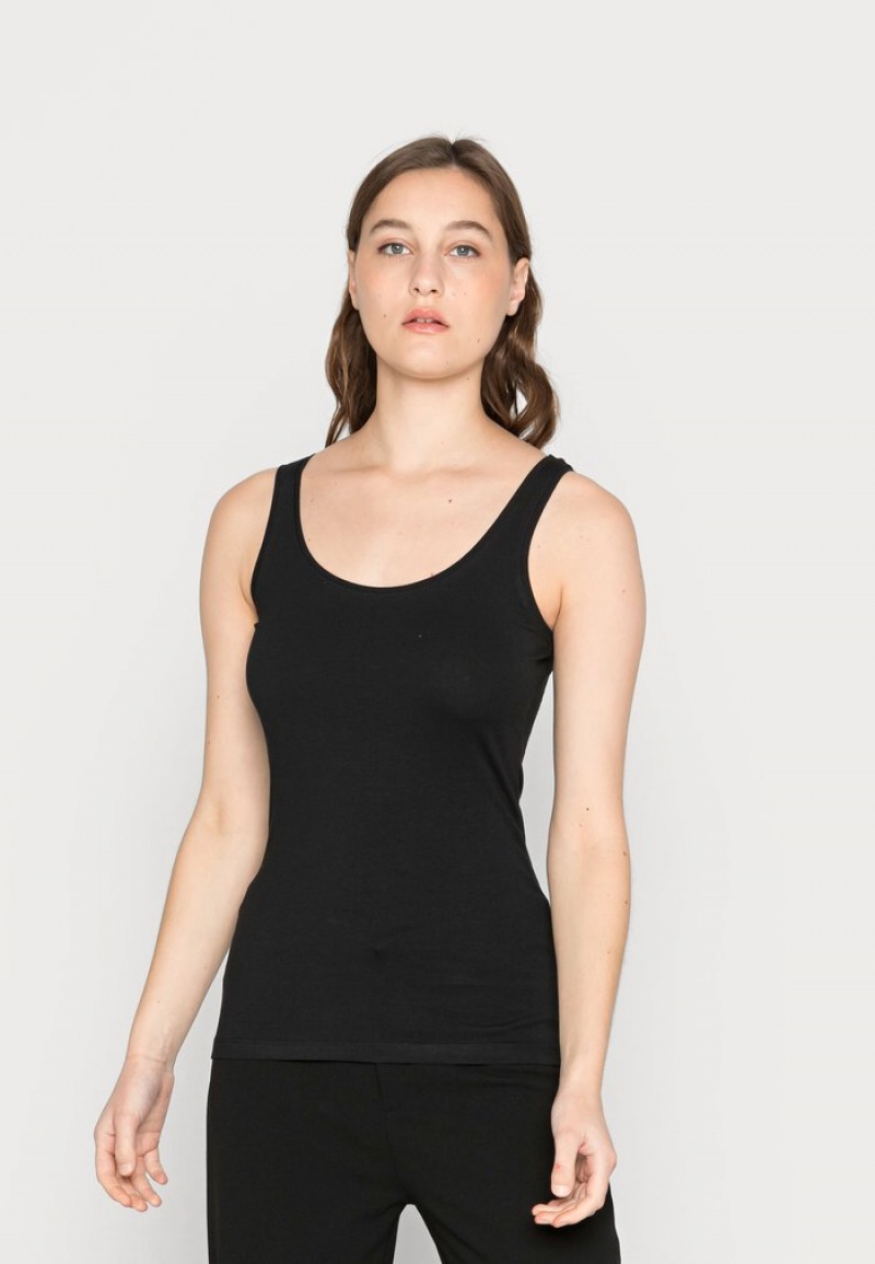 Anna Field Cheapest Basic Tank 3Er Pack Top T-Skjorte Dame Svarte | NO-JUYMN-1497