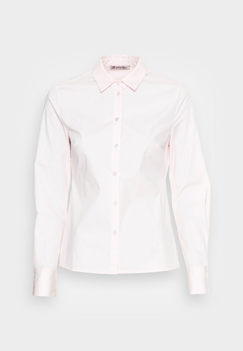 Anna Field Cheapest Button-Down Bluse Dame Rosa | NO-ZYHLW-4302