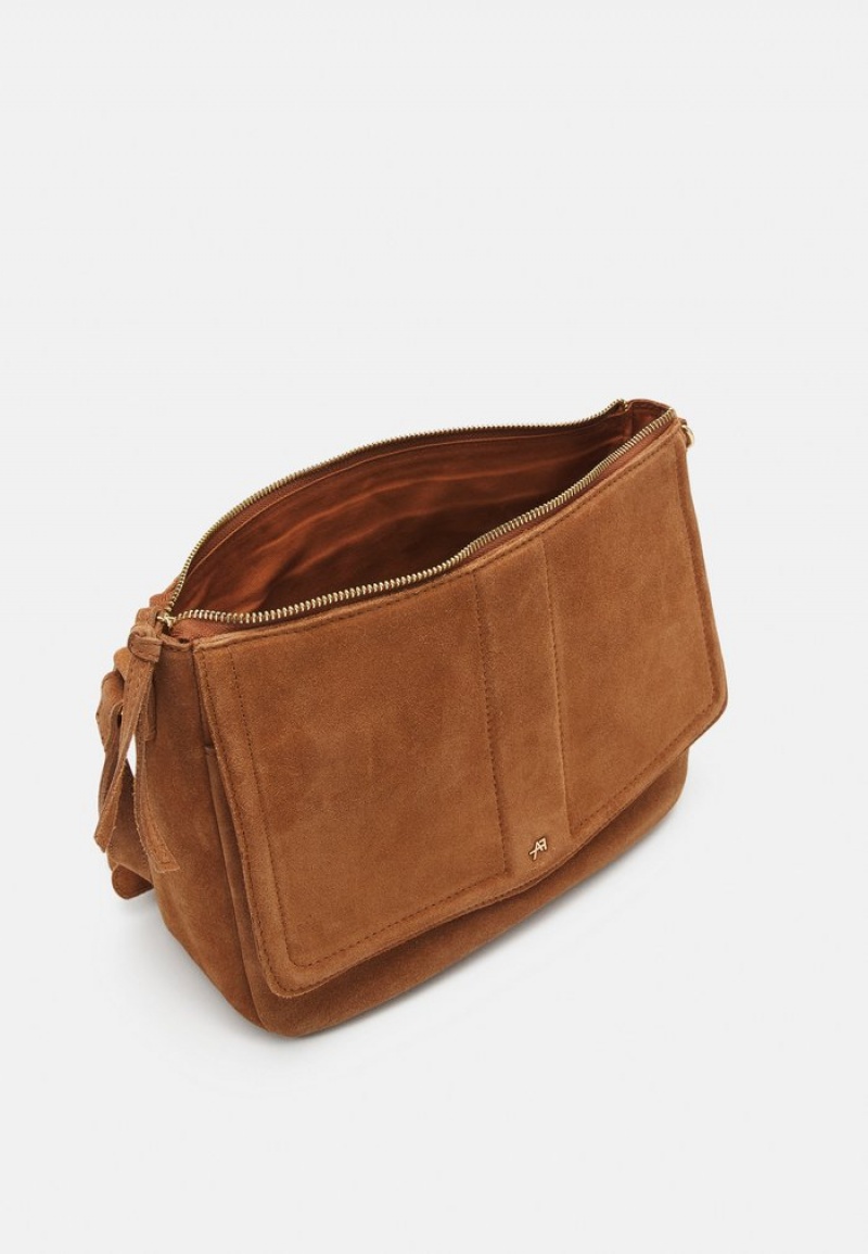 Anna Field Cheapest Leather Cross Body Vesker Dame Brune | NO-QIYFM-1467