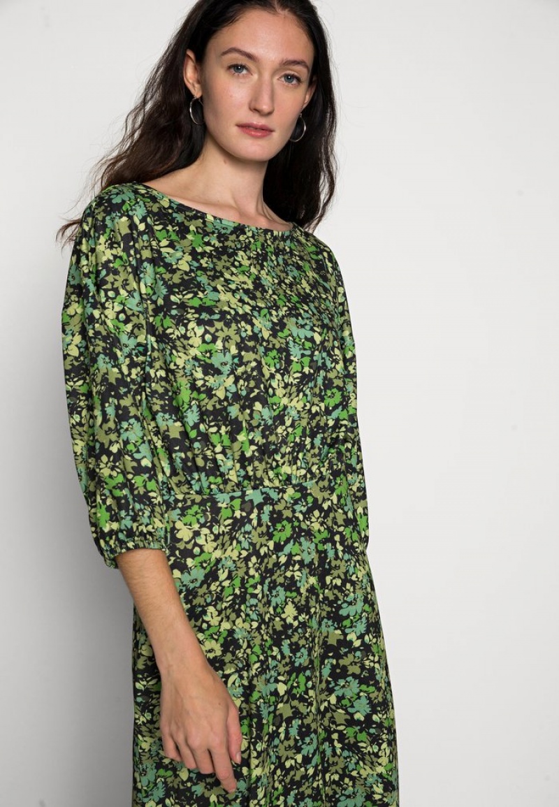 Anna Field Cheapest Quarter Sleeves Elevated Vanlige Midi Kjole Dame Svarte | NO-DSFWP-0458