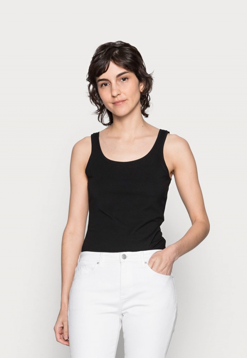 Anna Field Coupon Basic Tank 3Er Pack Top T-Skjorte Dame Svarte | NO-JUFPZ-4037