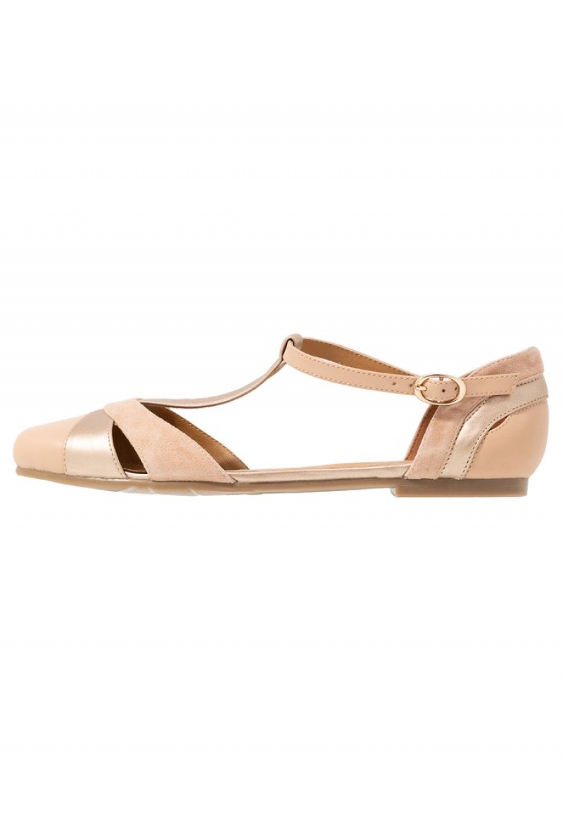 Anna Field Coupon Leather Ankle Reima Ballet Pumps Ballerinasko Dame Beige | NO-WAMUQ-3157