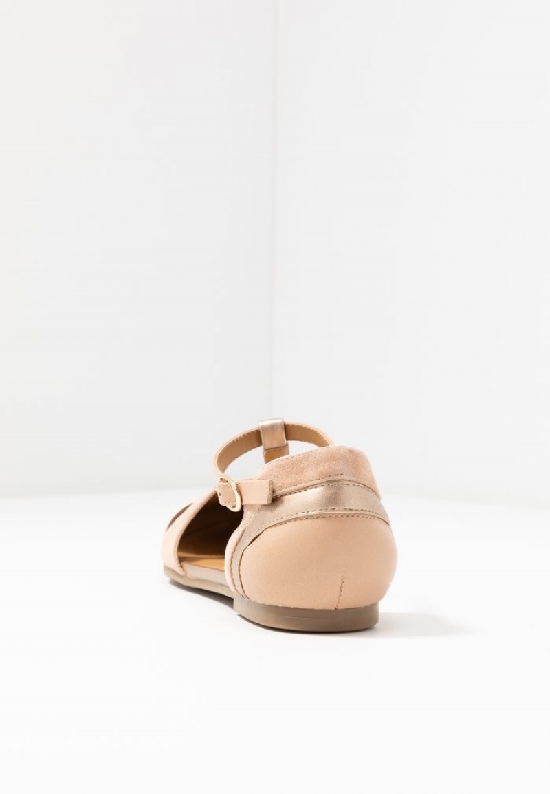 Anna Field Coupon Leather Ankle Reima Ballet Pumps Ballerinasko Dame Beige | NO-WAMUQ-3157