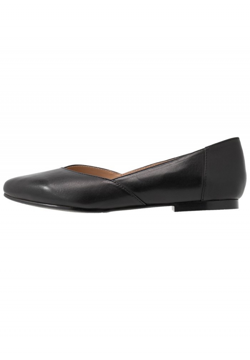 Anna Field Coupon Leather Ballet Pumps Ballerinasko Dame Svarte | NO-UWQEL-4398