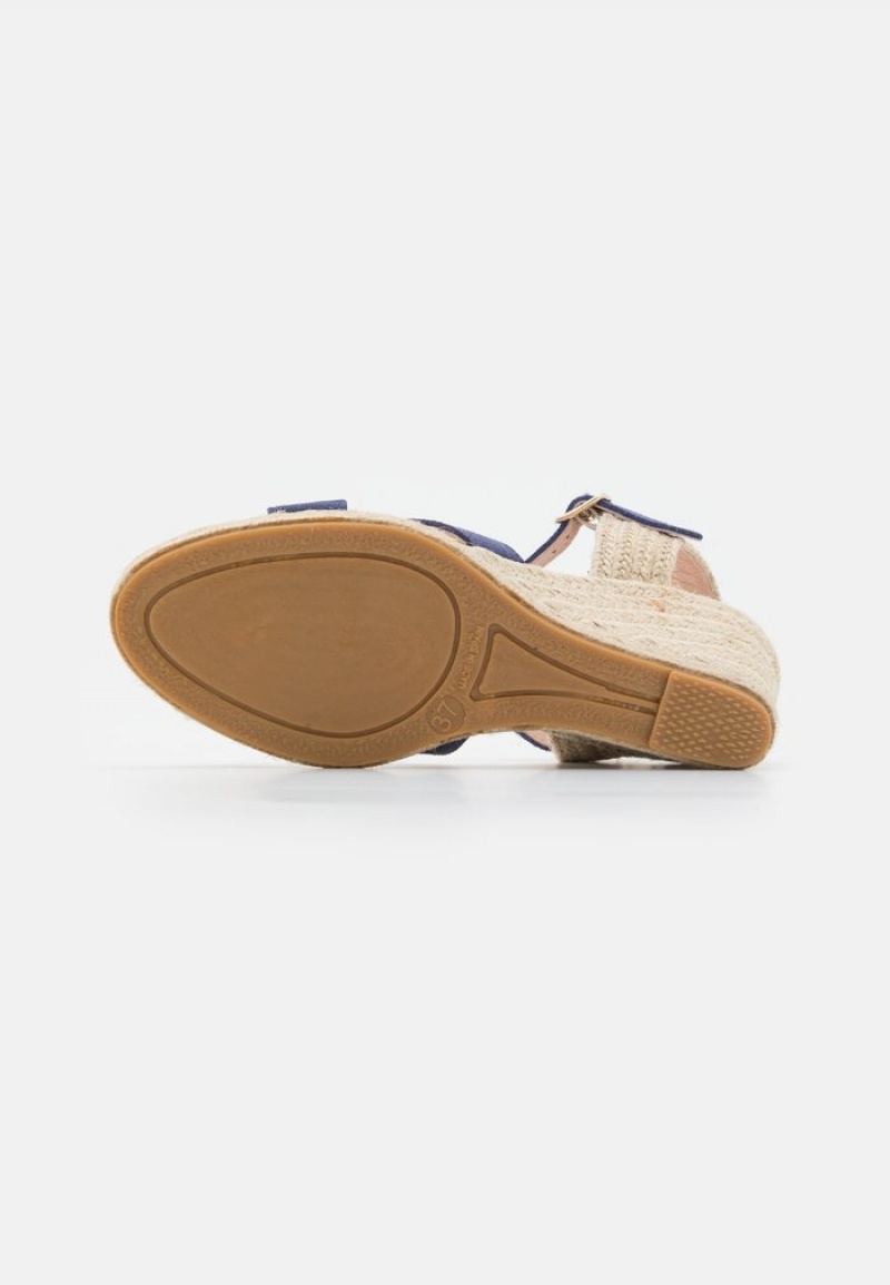 Anna Field Coupon Leather Platform Sandaler Dame Mørke Blå | NO-EGRCD-2583