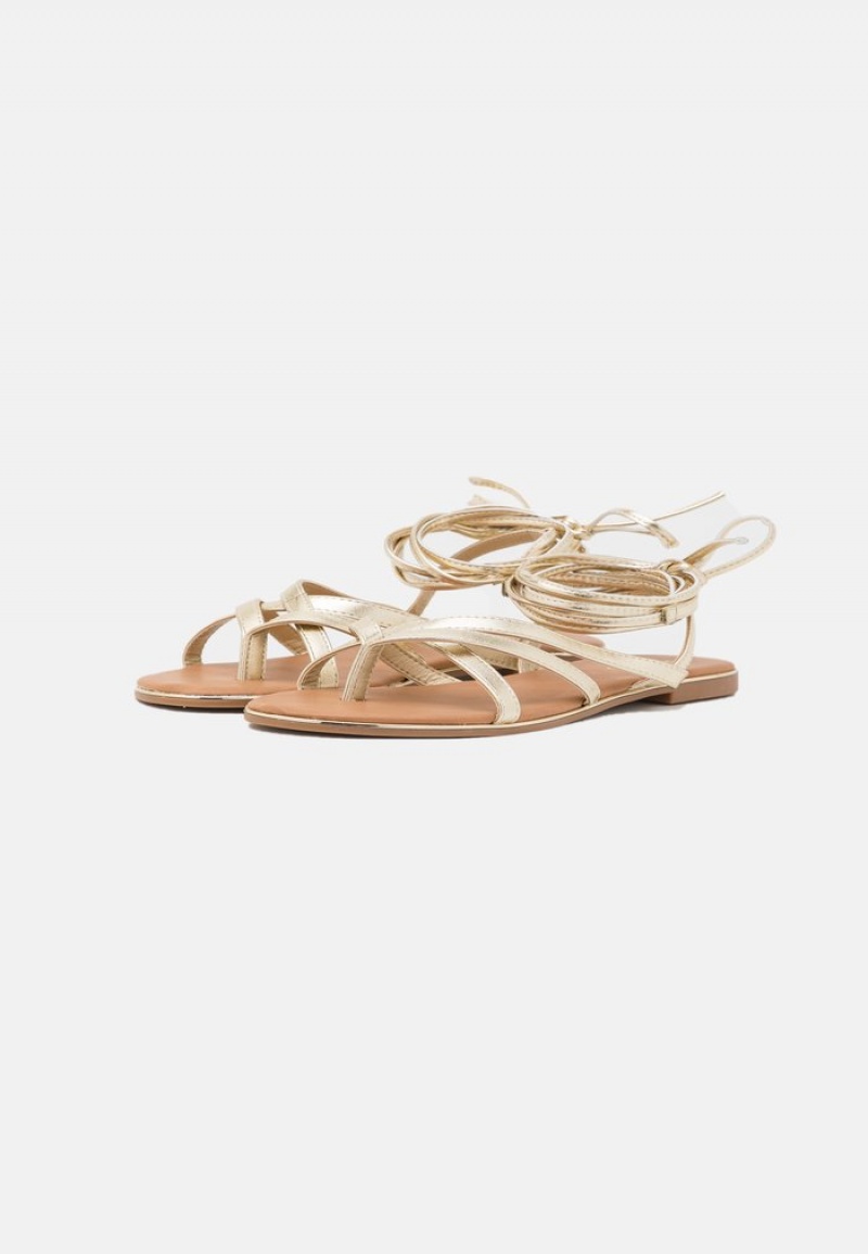 Anna Field Coupon T-Bar Sandaler Dame Gull | NO-VGKHR-6941