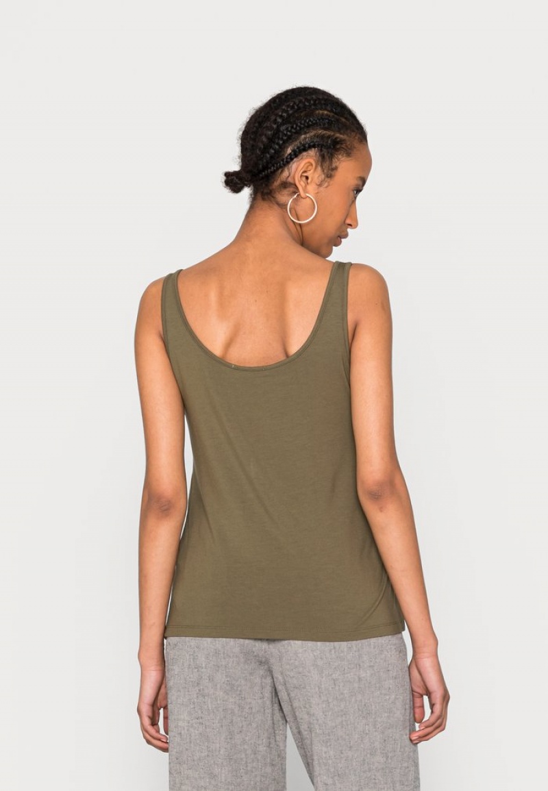 Anna Field Coupon Top T-Skjorte Dame Khaki | NO-XPQFJ-2537