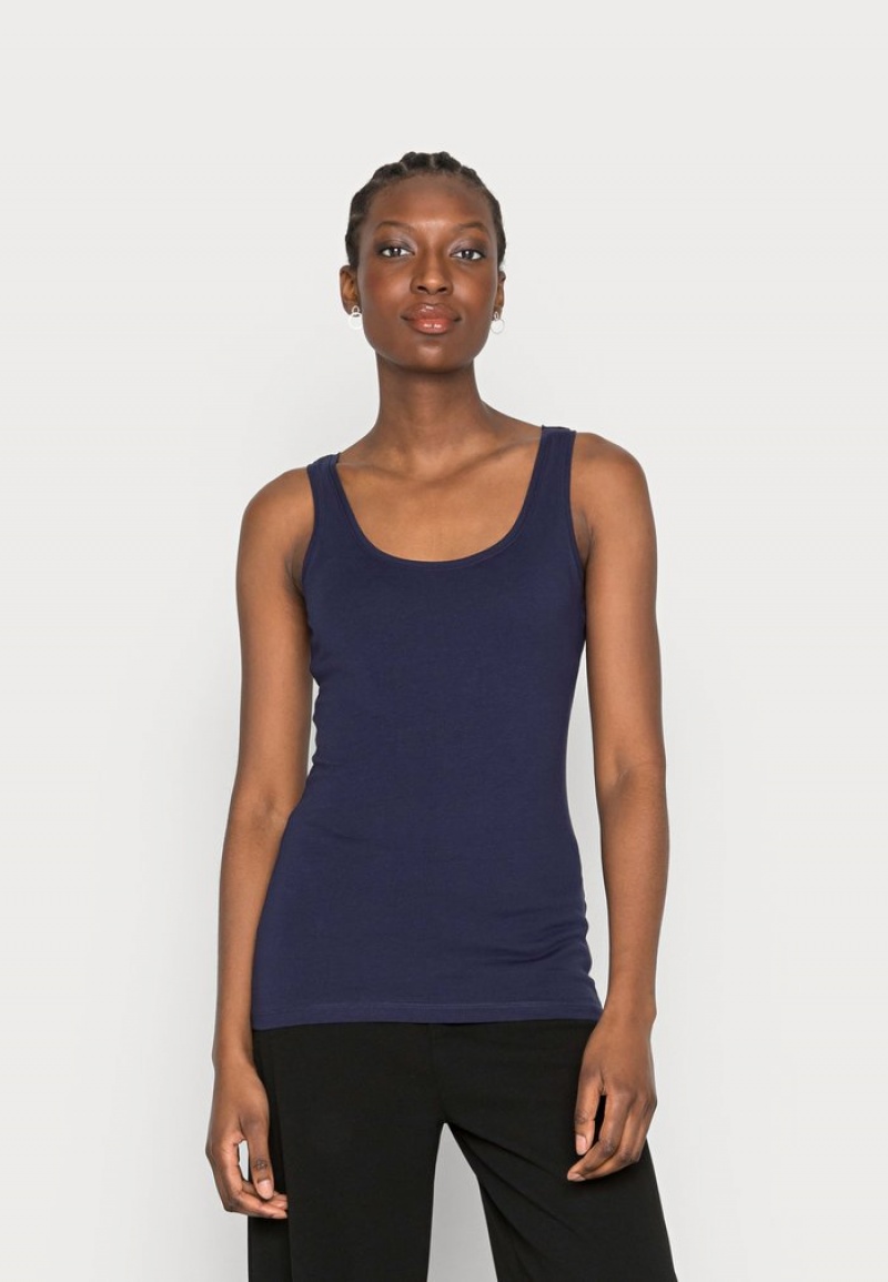 Anna Field Deals Basic Tank 3Er Pack Top T-Skjorte Dame Mørke Blå | NO-CYINK-5480