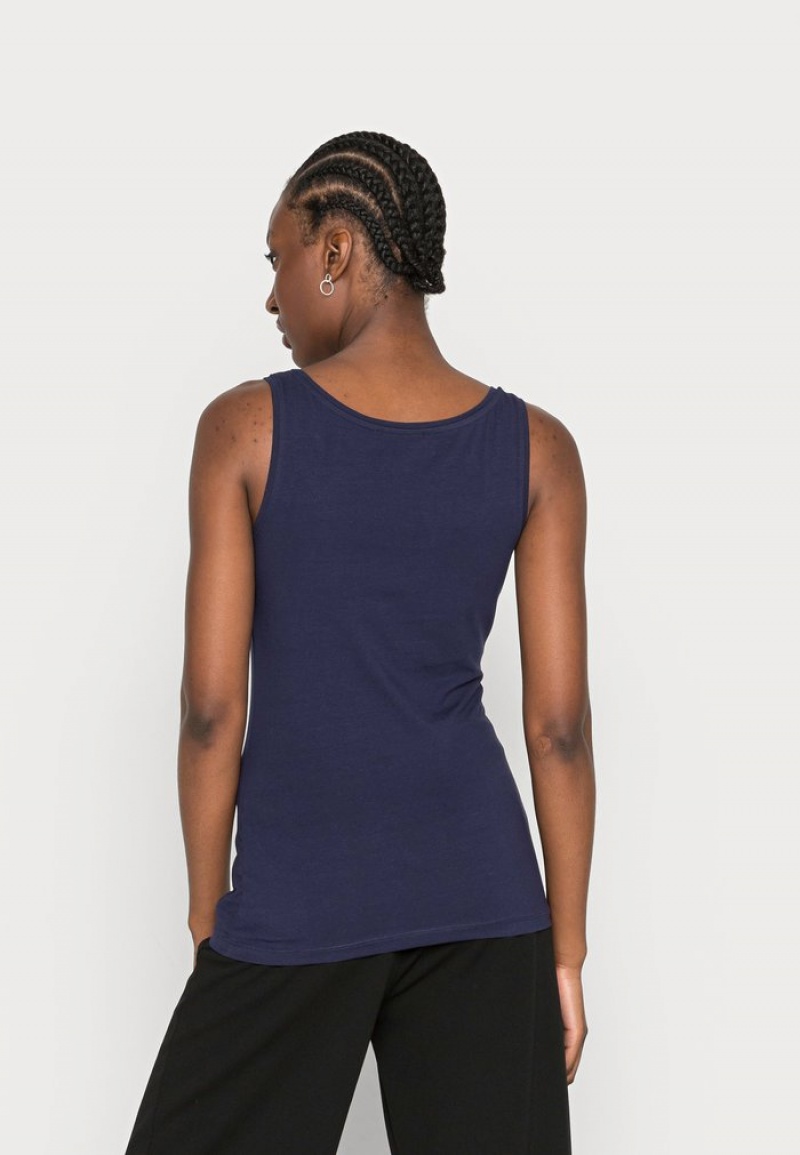 Anna Field Deals Basic Tank 3Er Pack Top T-Skjorte Dame Mørke Blå | NO-CYINK-5480