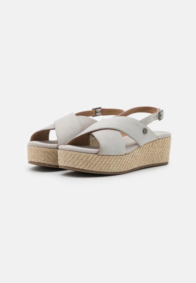 Anna Field Deals Leather Platform Sandaler Dame Grå | NO-AGZPR-2697