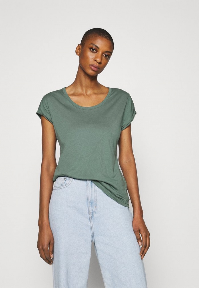 Anna Field Discount Basic T-Skjorte Dame Khaki | NO-MCHDV-2785