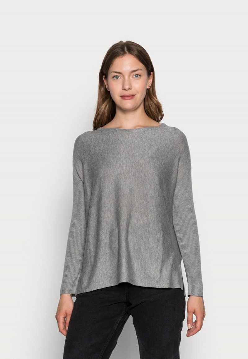 Anna Field Discount Batwing Jumper Boatneck Jumper Pullover Dame Grå | NO-TMIDG-4375