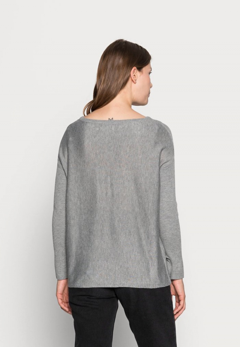 Anna Field Discount Batwing Jumper Boatneck Jumper Pullover Dame Grå | NO-TMIDG-4375