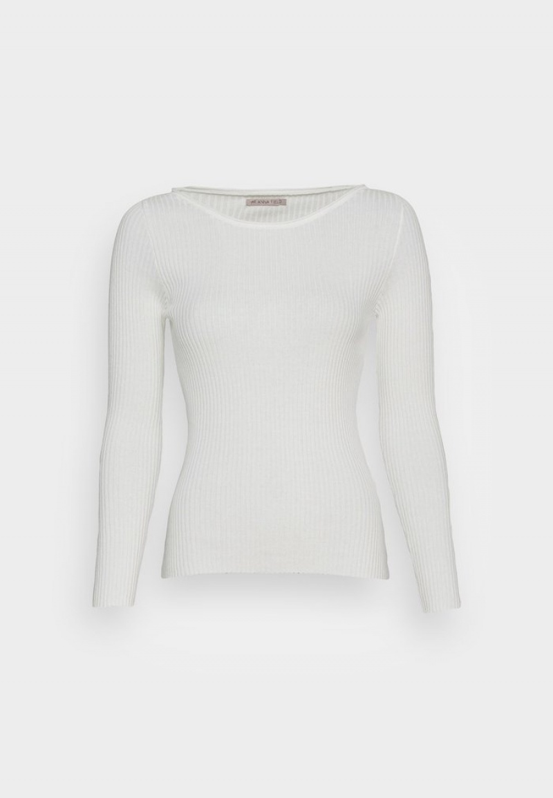 Anna Field Discount Boatneck Jumper Pullover Dame Hvite | NO-YUCOS-7830