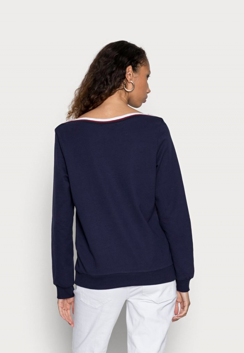 Anna Field Discount Båt Neck Sweatshirt Pullover Dame Mørke Blå | NO-RMVKZ-5961