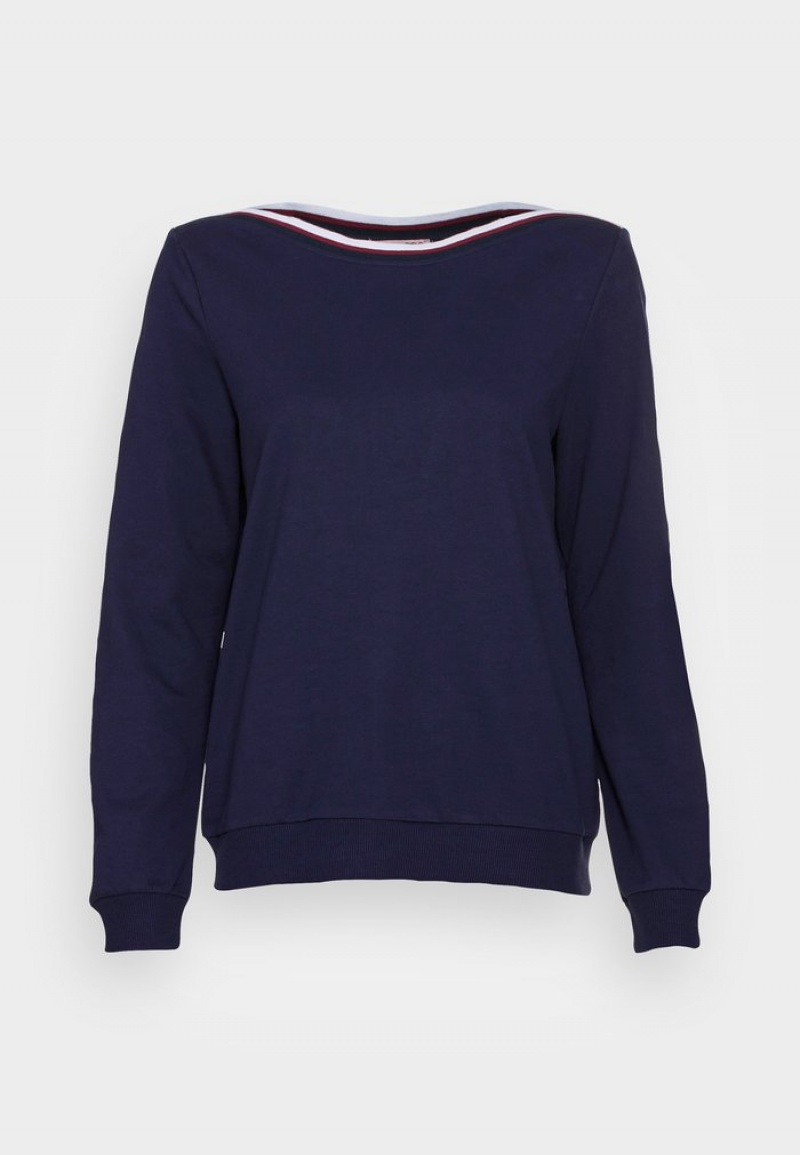 Anna Field Discount Båt Neck Sweatshirt Pullover Dame Mørke Blå | NO-RMVKZ-5961