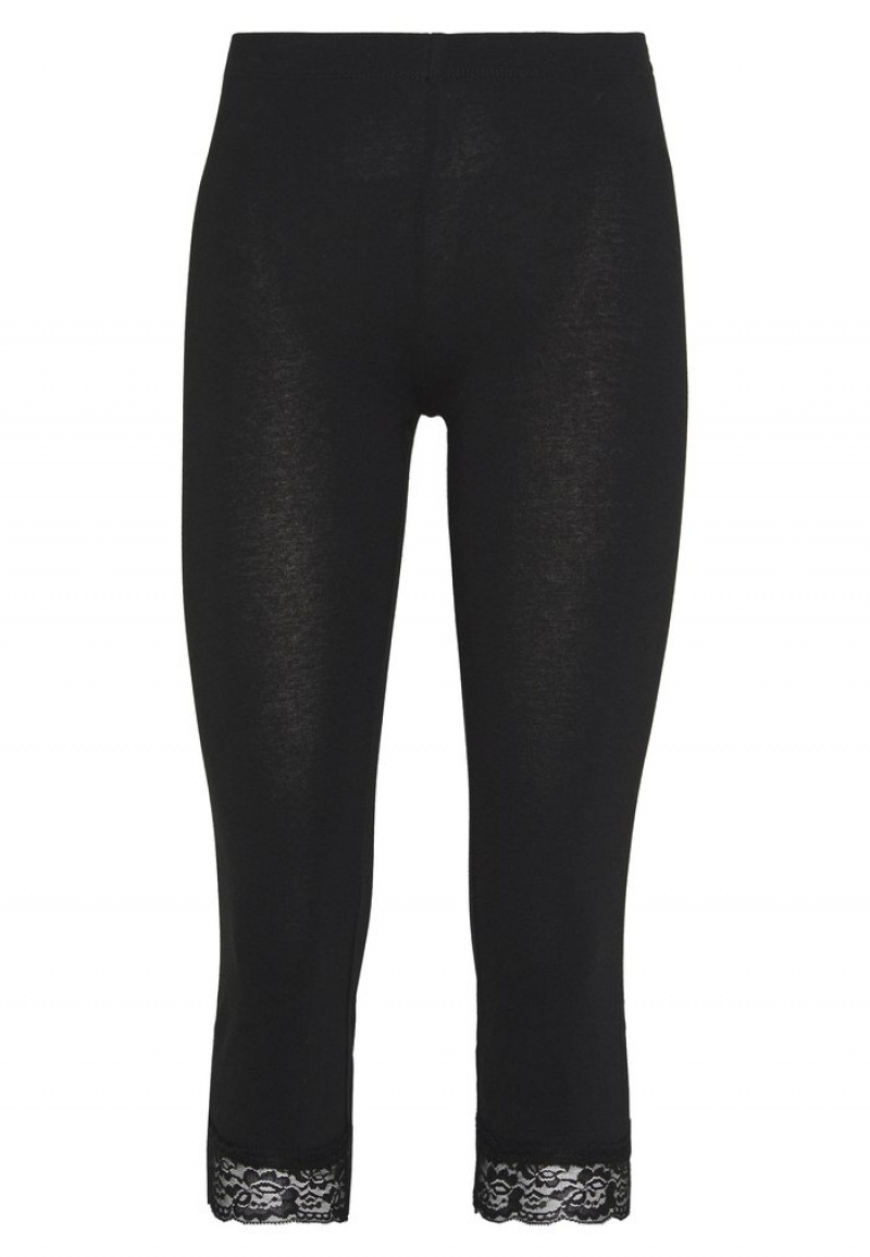 Anna Field Discount Capri Leggings With Blonder Leggings Bukser Dame Svarte | NO-RQEAJ-0913