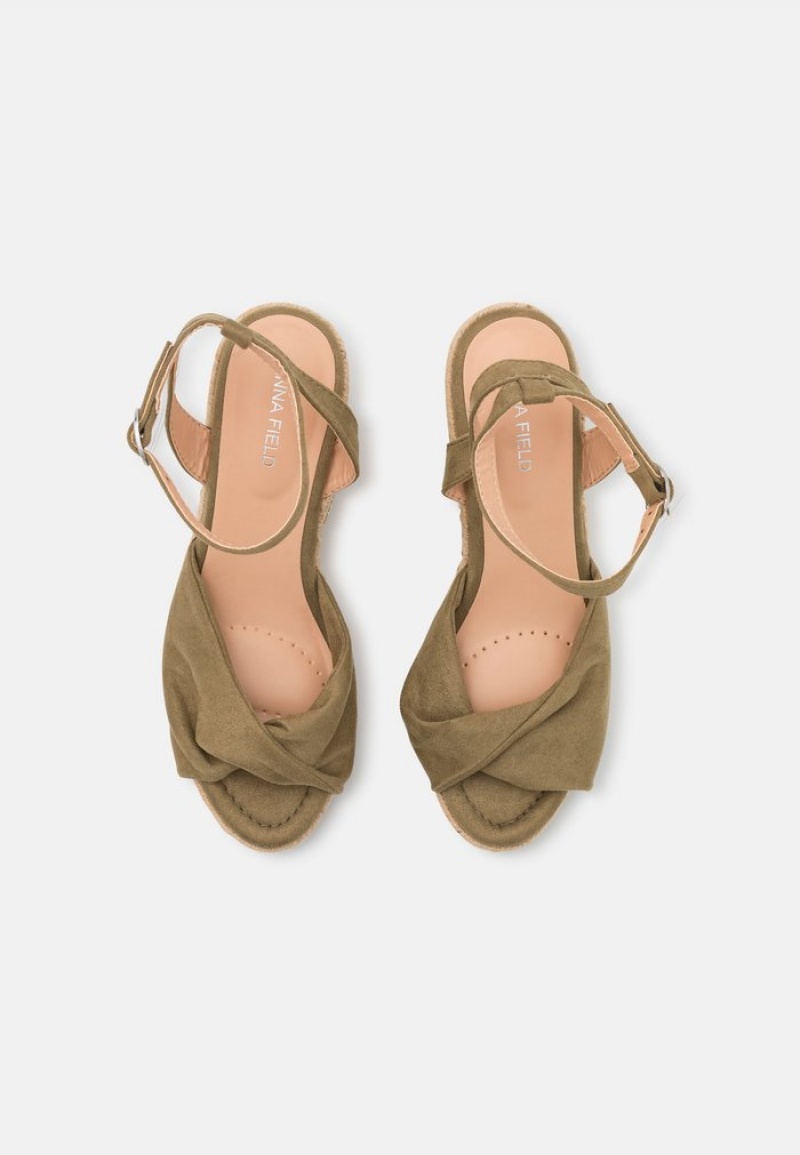 Anna Field Discount Komfort Espadrilles Sandaler Dame Khaki | NO-AOXBC-5714