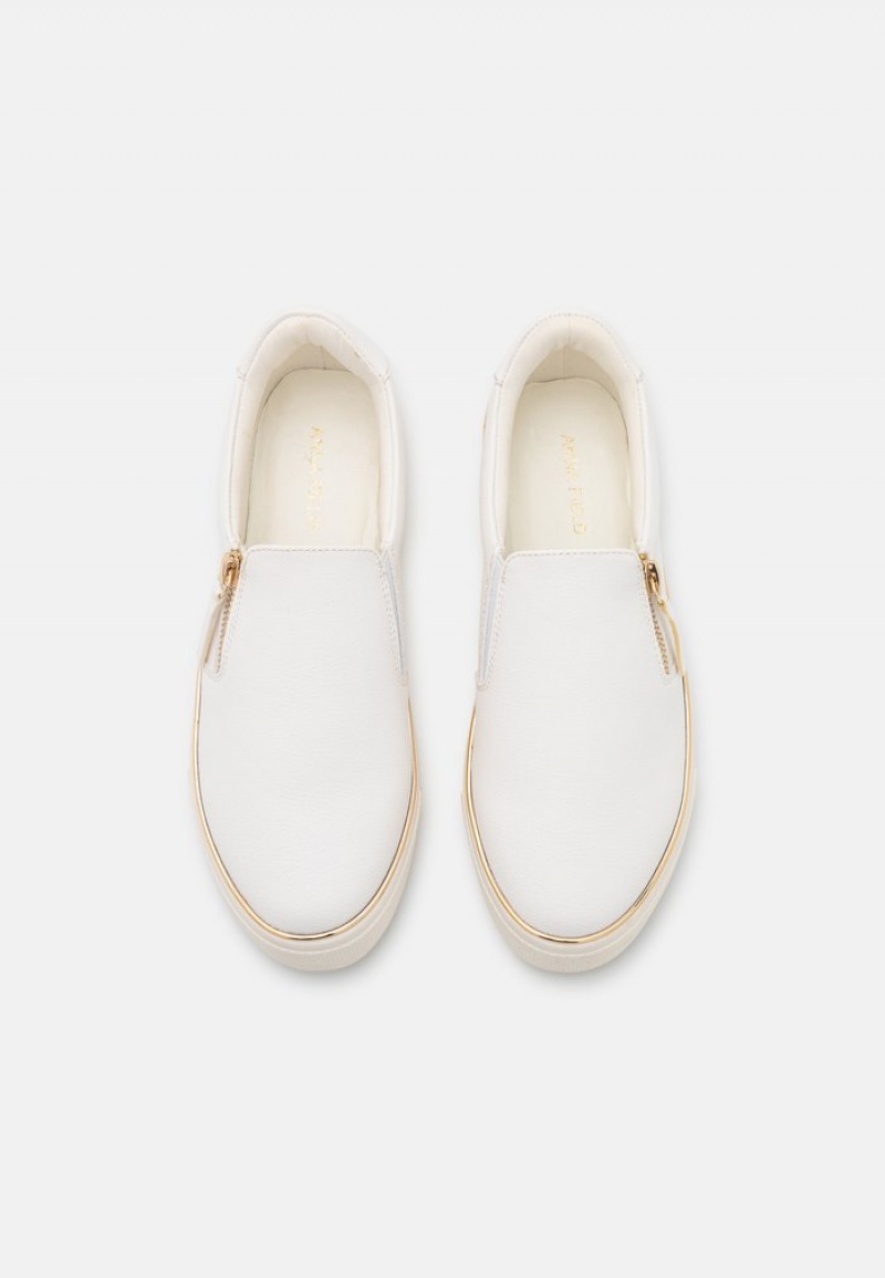 Anna Field Discount Komfort Slip-Ons Lave Sko Dame Hvite | NO-KVFNJ-7358