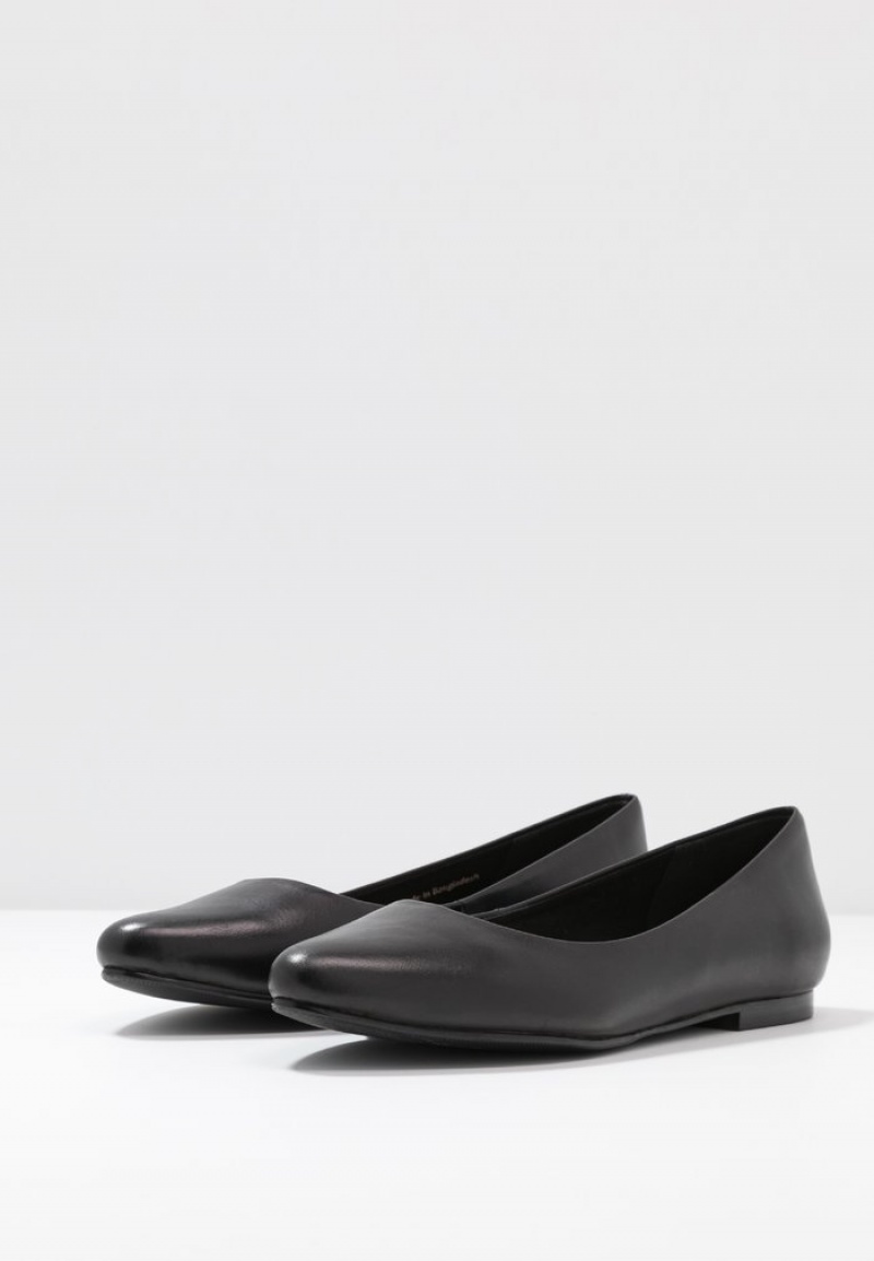 Anna Field Discount Leather Ballet Pumps Ballerinasko Dame Svarte | NO-LEPYM-1875