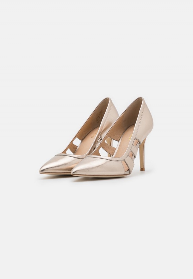 Anna Field Discount Leather Classic Heels Pumps Dame Gull | NO-ABMJQ-7523