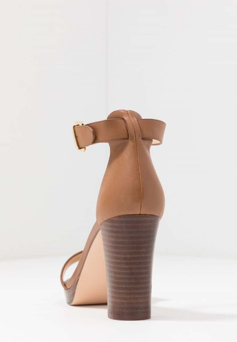 Anna Field Discount Leather High Hælene Sandaler Dame Brune | NO-LTFSK-2638