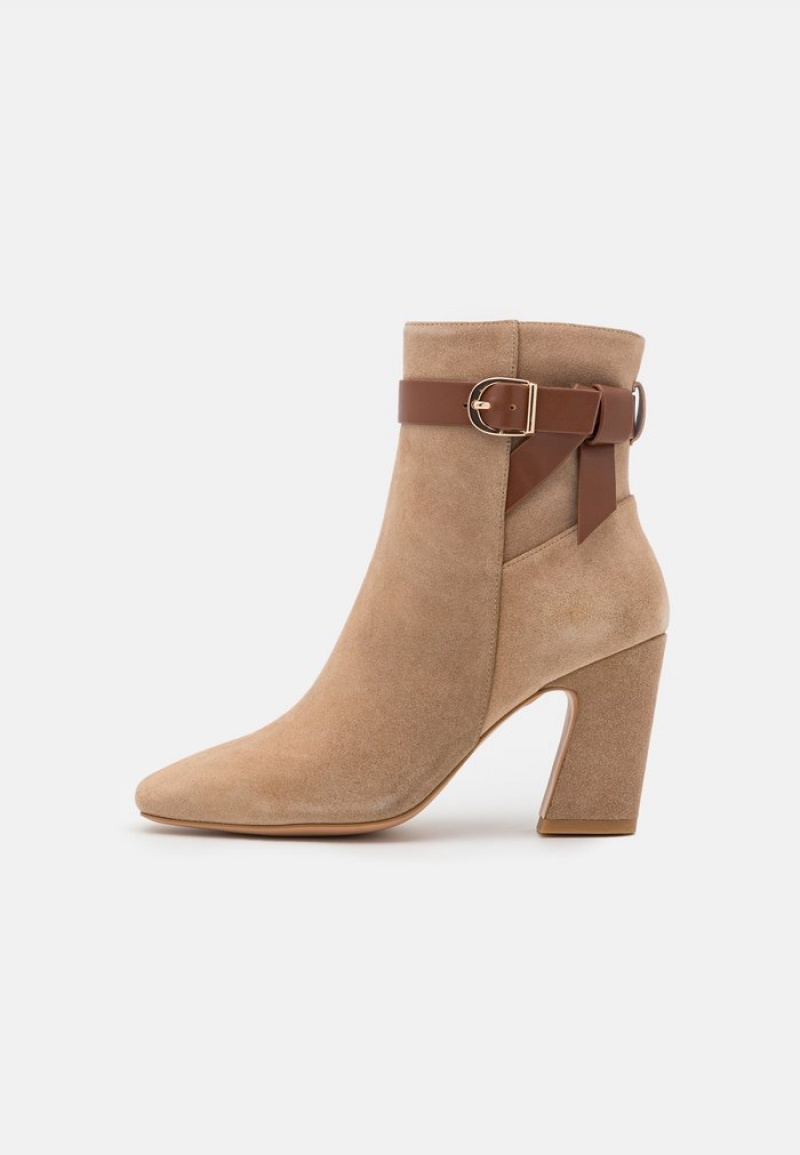 Anna Field Discount Leather High Hælene Støvletter Dame Beige | NO-MXWOB-4905