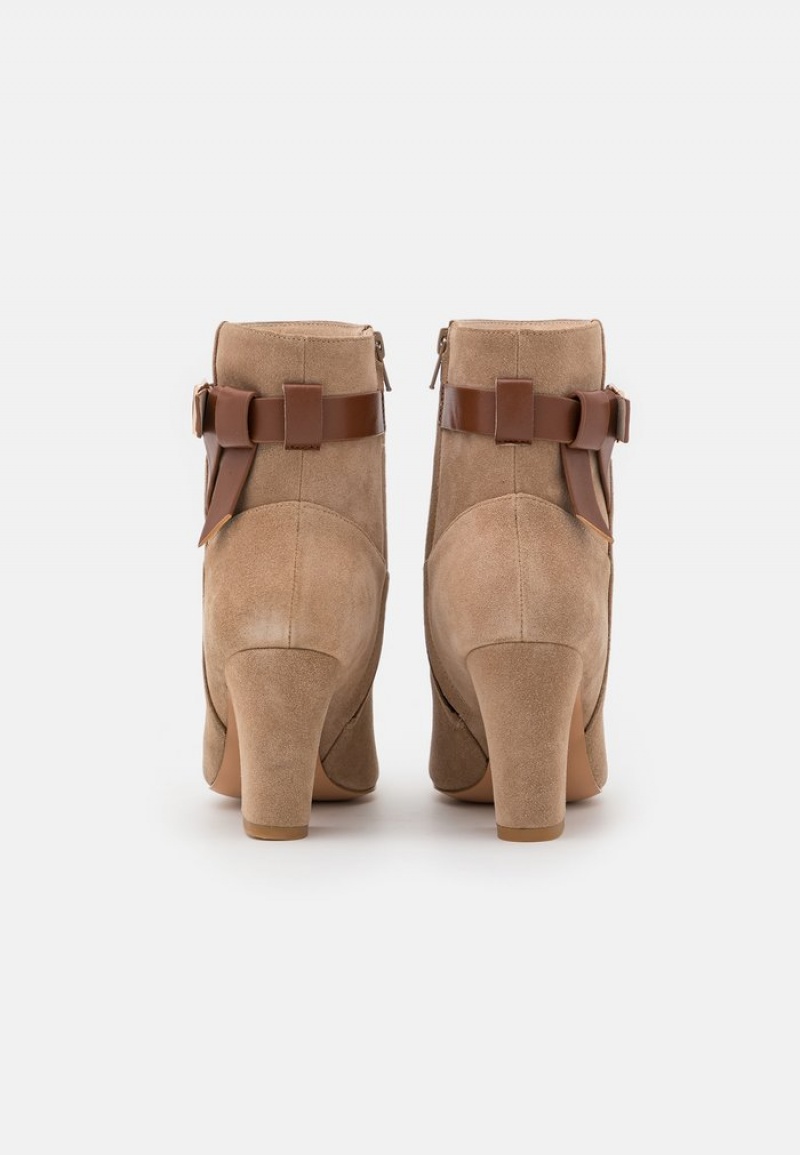 Anna Field Discount Leather High Hælene Støvletter Dame Beige | NO-MXWOB-4905