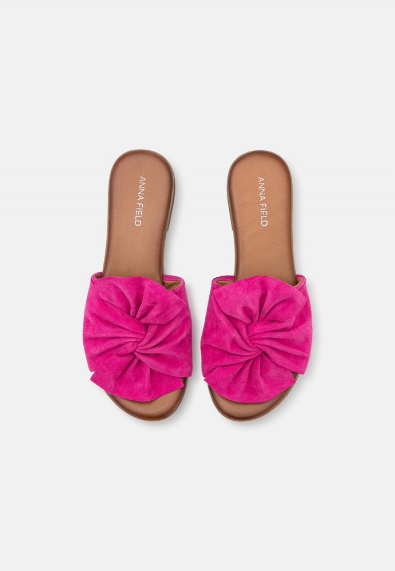 Anna Field Discount Leather Mules Dame Rosa | NO-WMDOC-7810