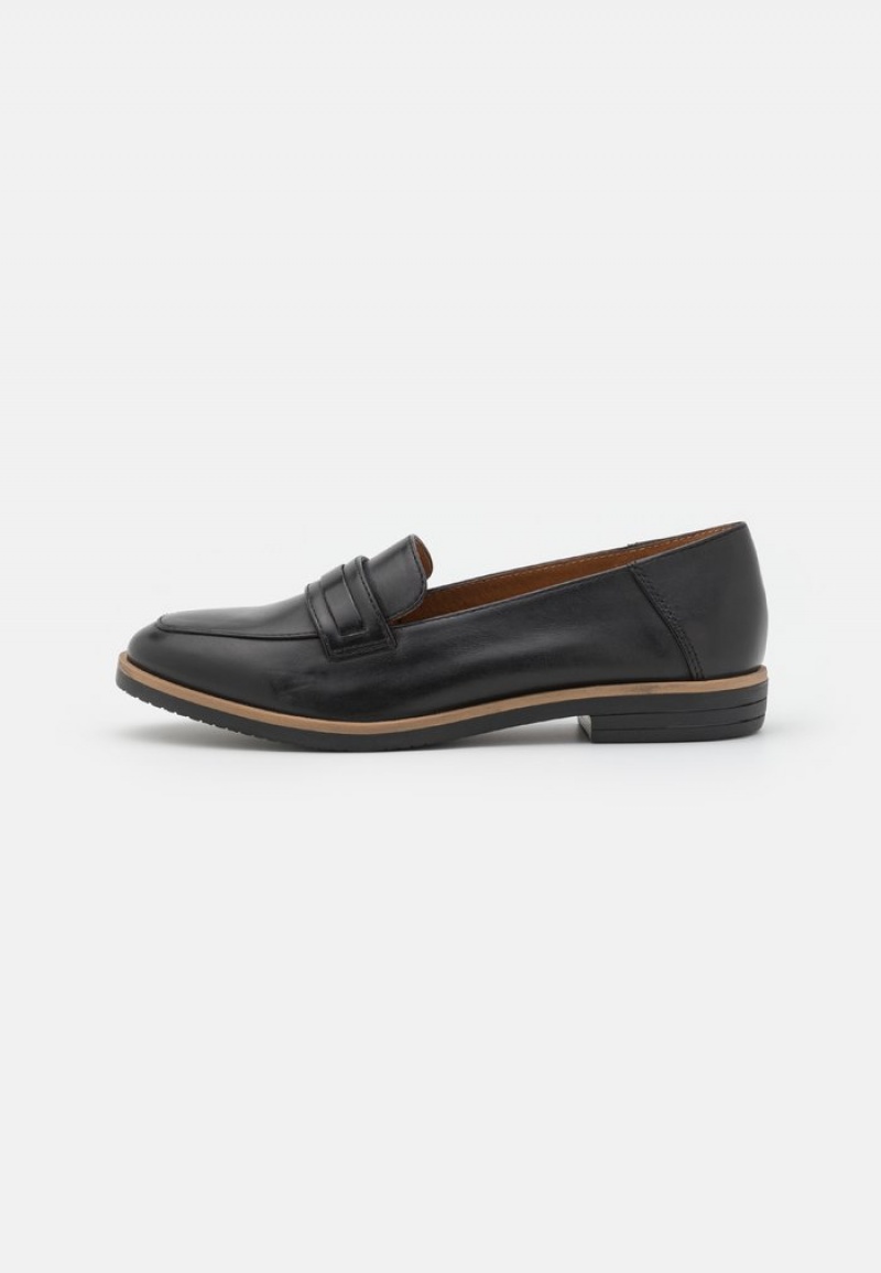 Anna Field Discount Leather Slip-Ons Lave Sko Dame Svarte | NO-EGUDC-2814