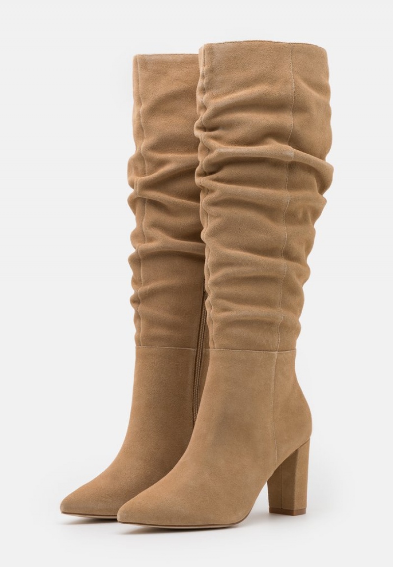 Anna Field Flash Sale Leather High Hælene Støvler Dame Beige | NO-GLBYS-4537